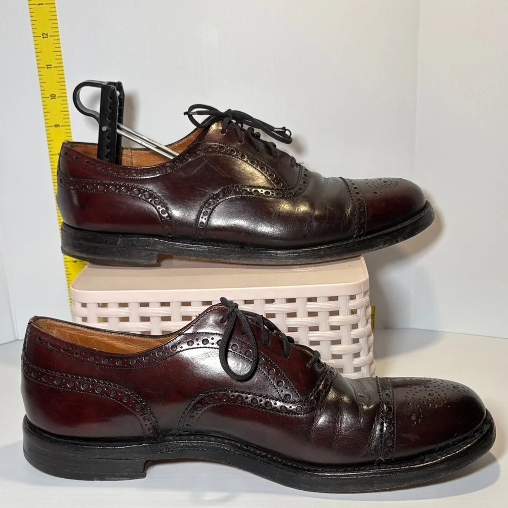Church’s handmade bespoke sz 12 Burgundy Leather‎ Men's Oxfords 22